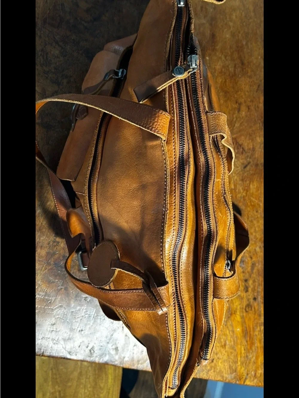 Harbor 2Nd Brown Leather XL Tote/Shoulder  Accent Rectangle Women
